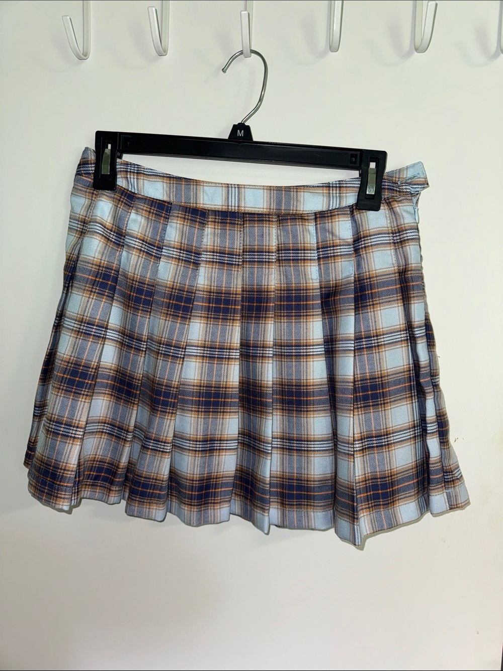 Forever 21 Pleated Plaid Mini Skirt - Light Blue & Brown| NWOT